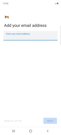 Press the field below 'Enter your email address' and key in your email address.