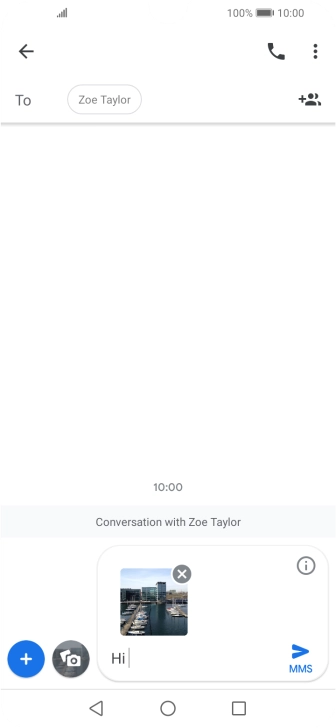 Press the send icon when you've finished your picture message.