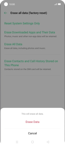 Press Erase Data.