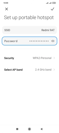 Press SSID and key in the required name for the WiFi hotspot.