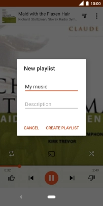 Key in a name for the playlist and press CREATE PLAYLIST.