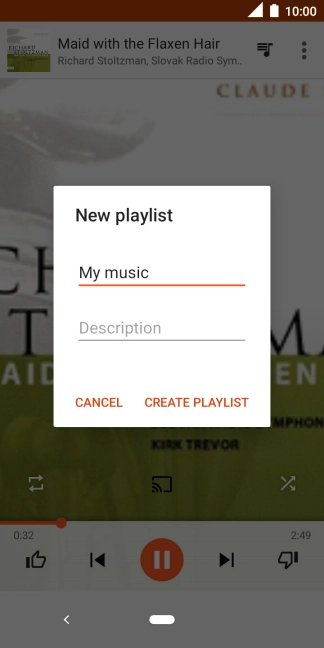 Key in a name for the playlist and press CREATE PLAYLIST.