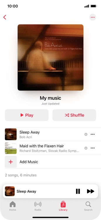 Press the song title.
