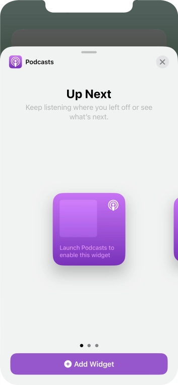 Slide your finger right or left on the screen to select the required widget size. Slide your finger right or left on the screen to select the required widget size.