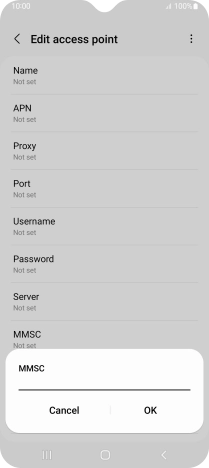Key in http://mmsc.mms.o2.co.uk:8002 and press OK.