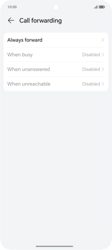 Press the required divert type.