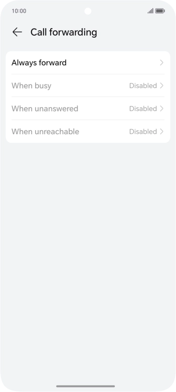 Press the required divert type.