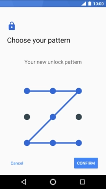 Repeat the selected phone lock code and press CONFIRM.