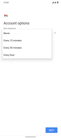 Press the required setting.