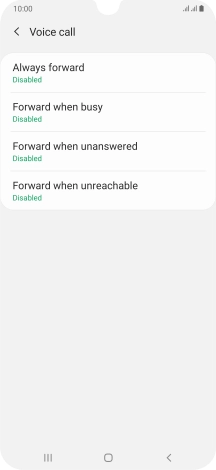Press the required divert type.