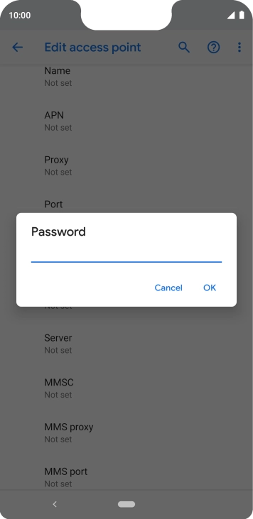 Key in password and press OK. Key in password and press OK.