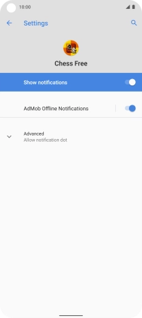 Press the indicator next to 'Show notifications' to turn the function on or off.