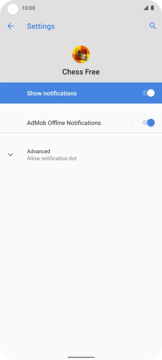 Press the indicator next to 'Show notifications' to turn the function on or off.