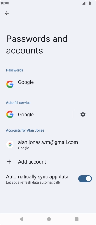 Press Add account.