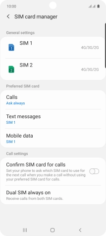 Press the required SIM.