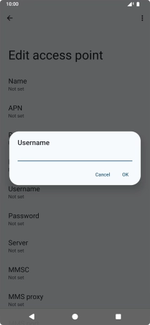 Key in o2wap and press OK.