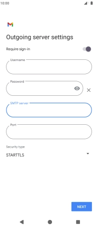 Press the field below 'Port' and key in 587.