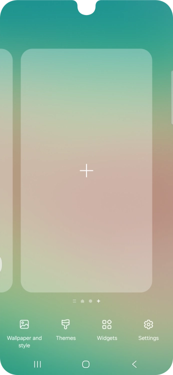 Press the add icon to add a home screen page.
