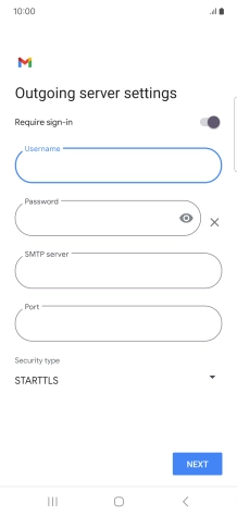 Press the field below 'Password' and key in the password of your email provider's outgoing server.