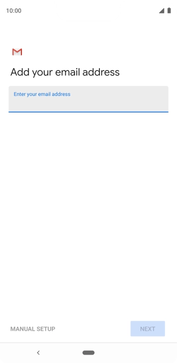 Press the field below 'Enter your email address' and key in your email address.