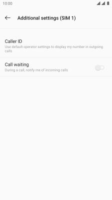 Press the indicator next to 'Call waiting' to turn the function on or off.