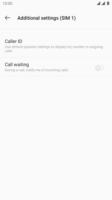 Press the indicator next to 'Call waiting' to turn the function on or off.