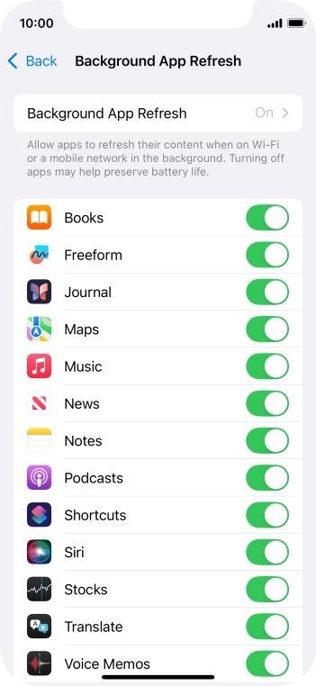 Press Background App Refresh. Press Background App Refresh.