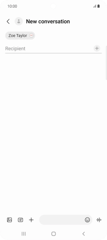 Press the text input field and write the text for your text message.