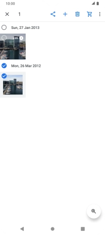 Press the required pictures or video clips to add them.