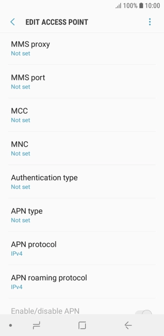Press MMS proxy.