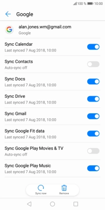 Press the indicator next to 'Sync Contacts' to turn on the function.