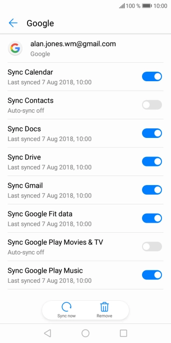 Press the indicator next to 'Sync Contacts' to turn on the function.