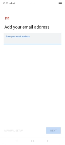 Press the field below 'Enter your email address' and key in your email address.