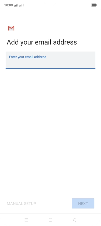 Press the field below 'Enter your email address' and key in your email address.