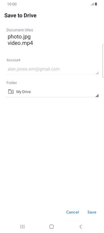 Press the field below 'Folder' and go to the required folder.
