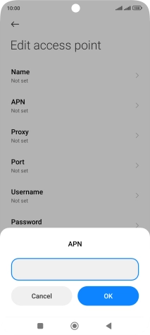 Key in mobile.o2.co.uk and press OK.