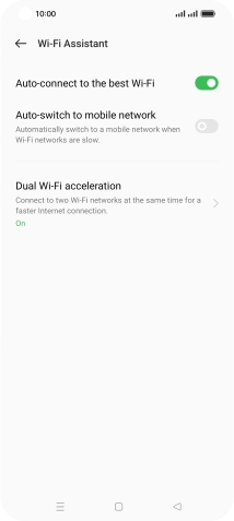 Press the indicator next to 'Auto-switch to mobile network' to turn the function on or off.