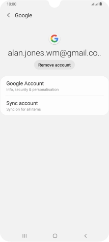 Press Sync account.