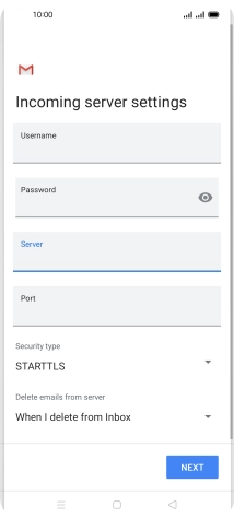 Press the field below 'Port' and key in 110.