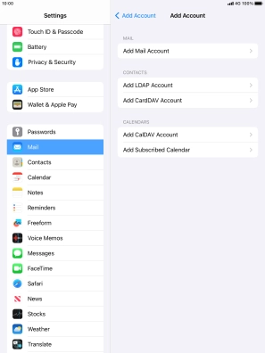 Press Add Mail Account.