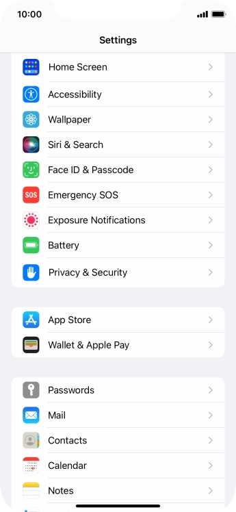 Press Face ID & Passcode.