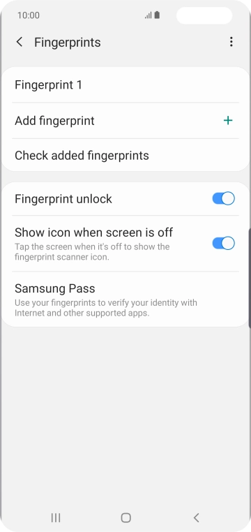 Press the indicators next to the required settings to turn them on or off.
