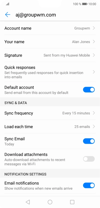Press Account name and key in the required name. Press Account name and key in the required name.
