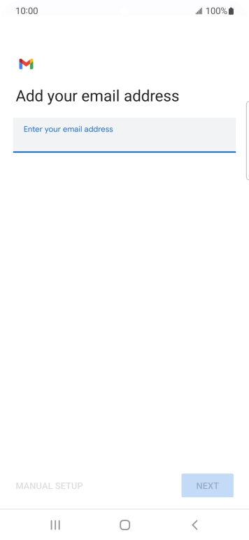 Press the field below 'Enter your email address' and key in your email address.