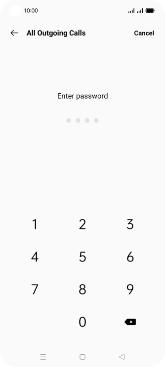 Key in your barring password.