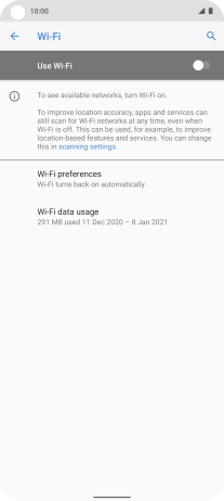 Press the indicator next to 'Use Wi-Fi' to turn on the function.