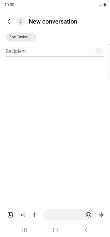 Press the text input field and write the text for your text message.