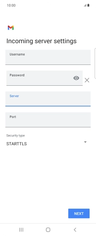 Press the field below 'Port' and key in 143.