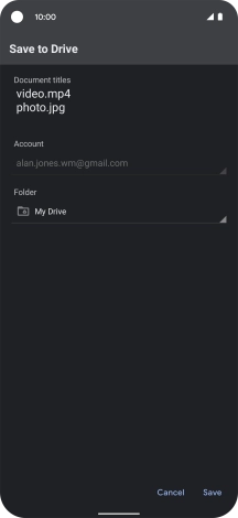 Press the field below 'Folder' and go to the required folder.