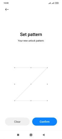 Slide your finger across the screen to connect at least four points and press Confirm.